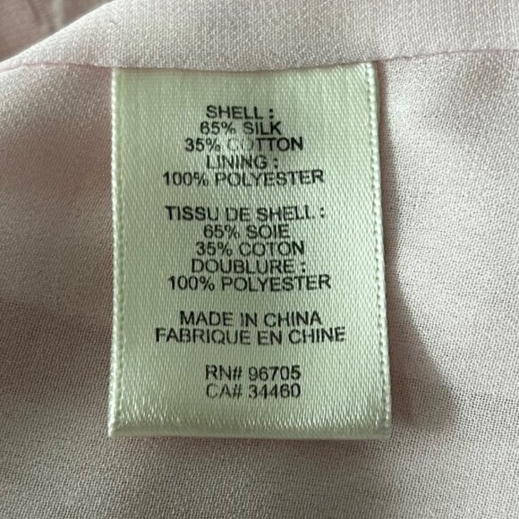 Rebecca Taylor Light Pink Silk Cotton Top Sz 10 - Picture 4 of 7